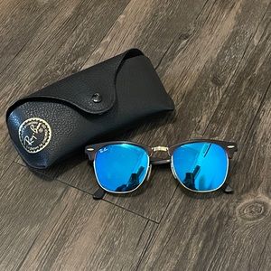 Ray Ban Clubmaster Blue Lens Sunglasses